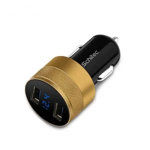 2 USB پورٹ 3.1A گول شیپ کار اڈاپٹر